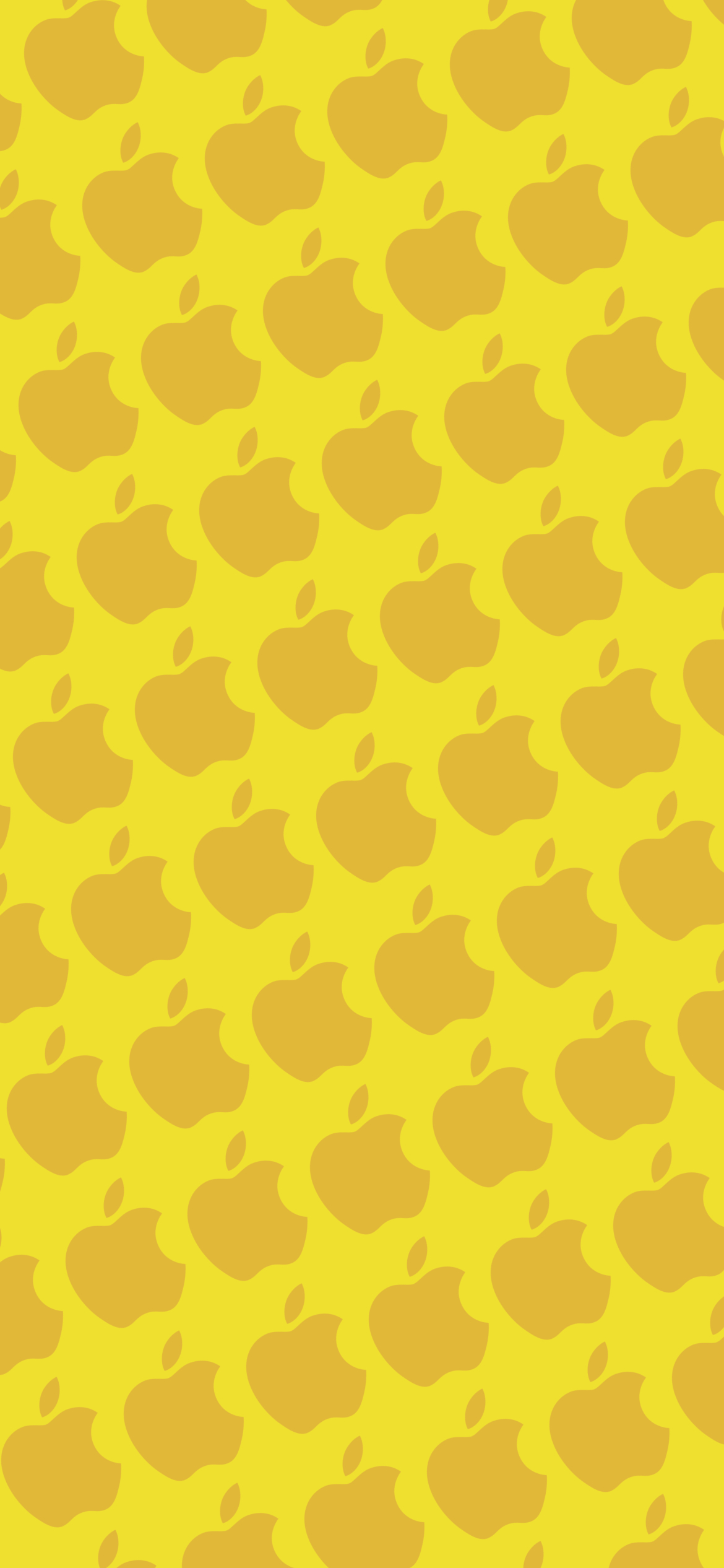 2色 イエロー アップルのロゴ パターン Iphone 12 壁紙 待ち受け スマラン