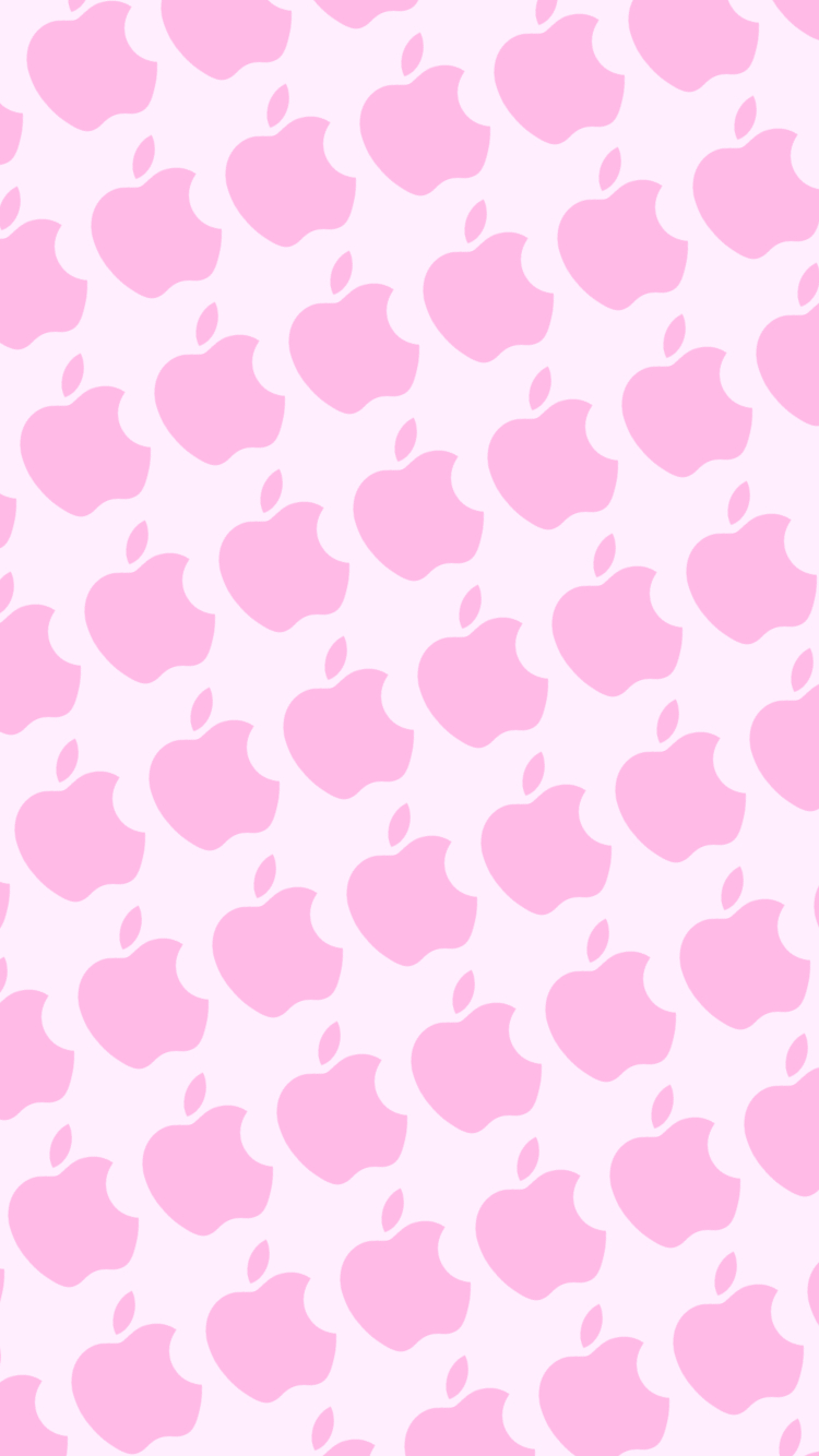 ピンク色のアップルのロゴ パターン Iphone Se 第2世代 スマホ壁紙 待ち受け スマラン