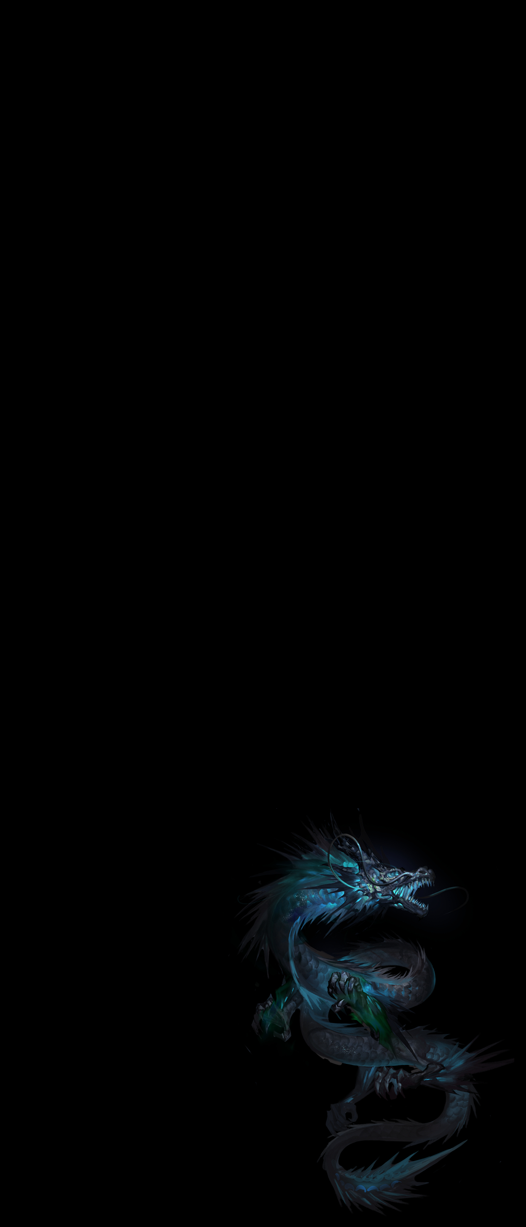 暗闇で光る青いドラゴン Xperia 5 Ii 壁紙 待ち受け スマラン