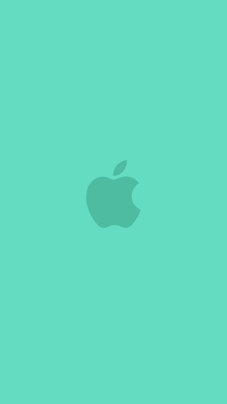 可愛いアクア ミント アップルのロゴ Iphone 6s スマホ壁紙 待ち受け スマラン
