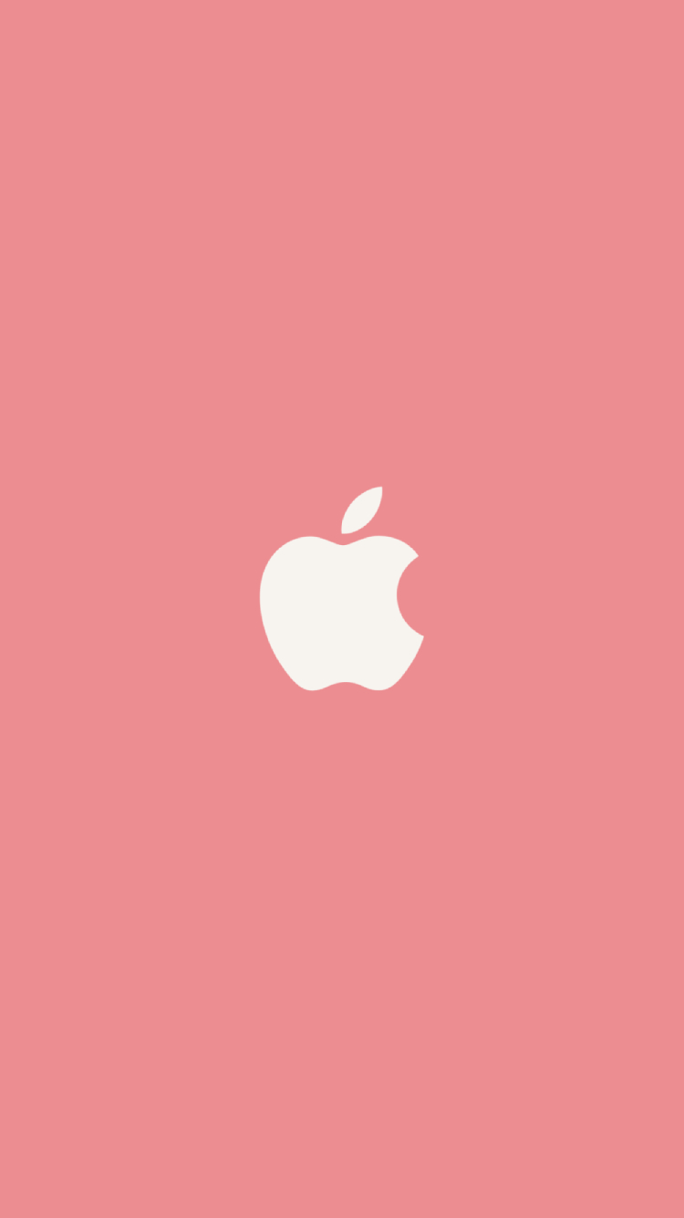 可愛いパステルピンク アップルのロゴ Iphone 7 スマホ壁紙 待ち受け スマラン