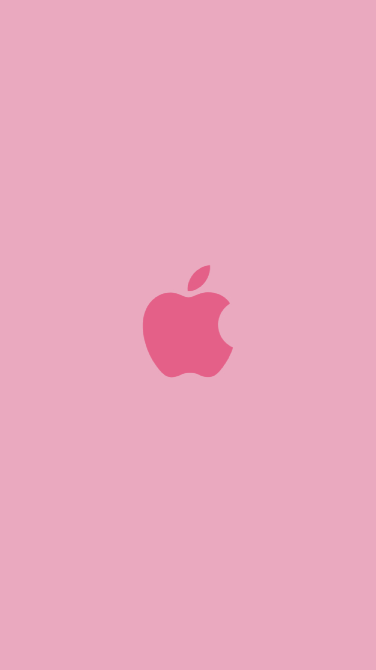 可愛いピンクのapple ロゴ Iphone Se 第2世代 壁紙 待ち受け Sumaran