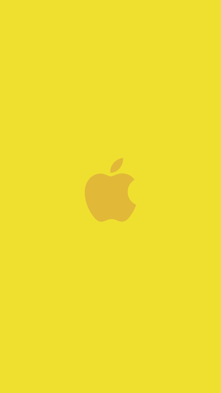 可愛い黄色のアップル 2色 ロゴ Iphone 7 スマホ壁紙 待ち受け スマラン