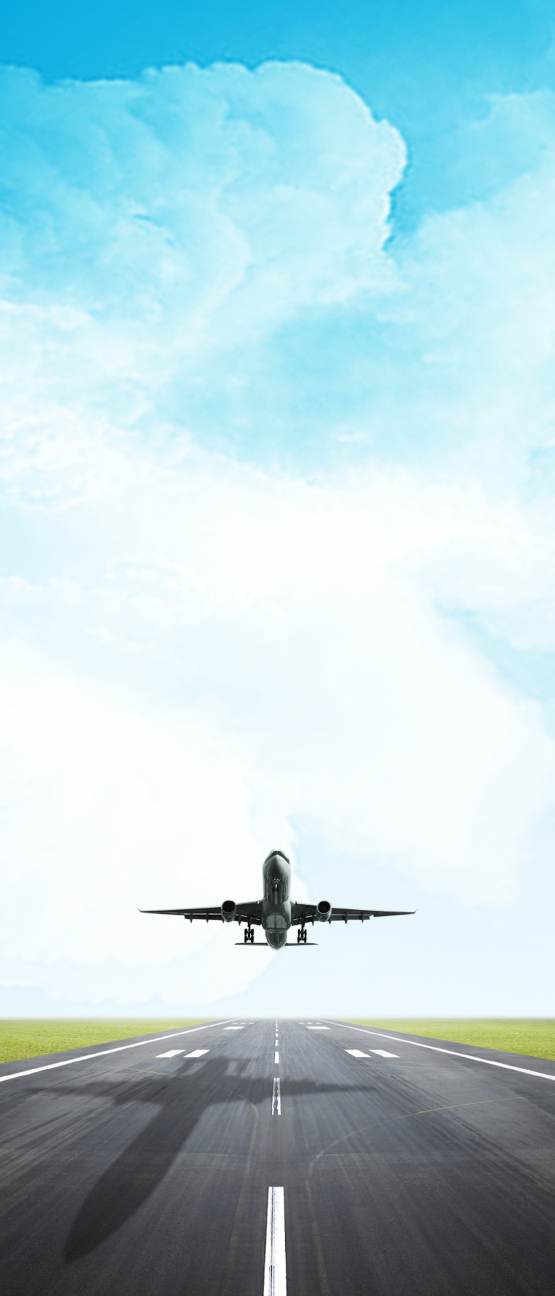 滑走路から離陸する飛行機 Xperia 8 壁紙 待ち受け Sumaran