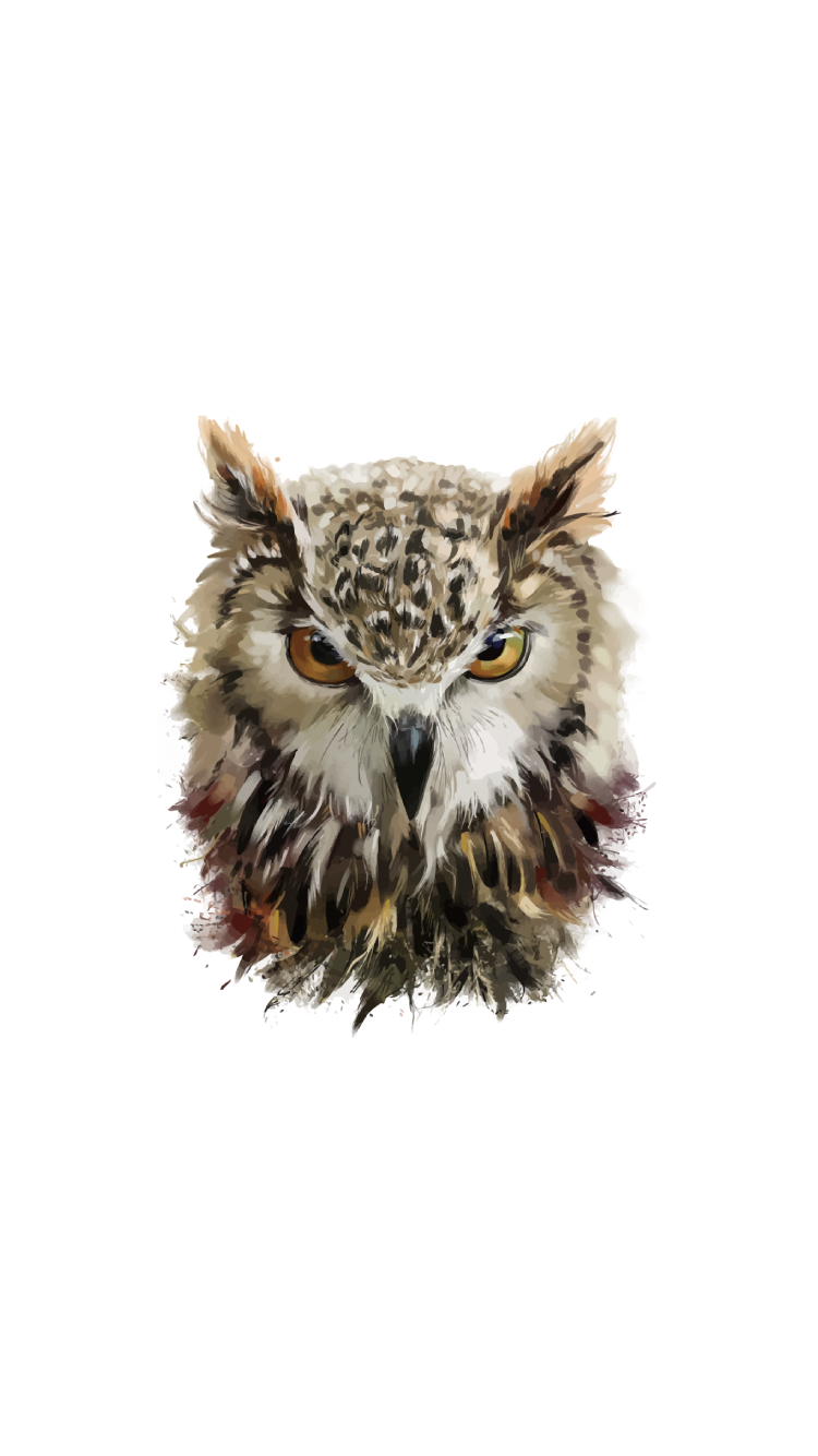 フクロウのイラスト Iphone 6s 壁紙 待ち受け スマラン