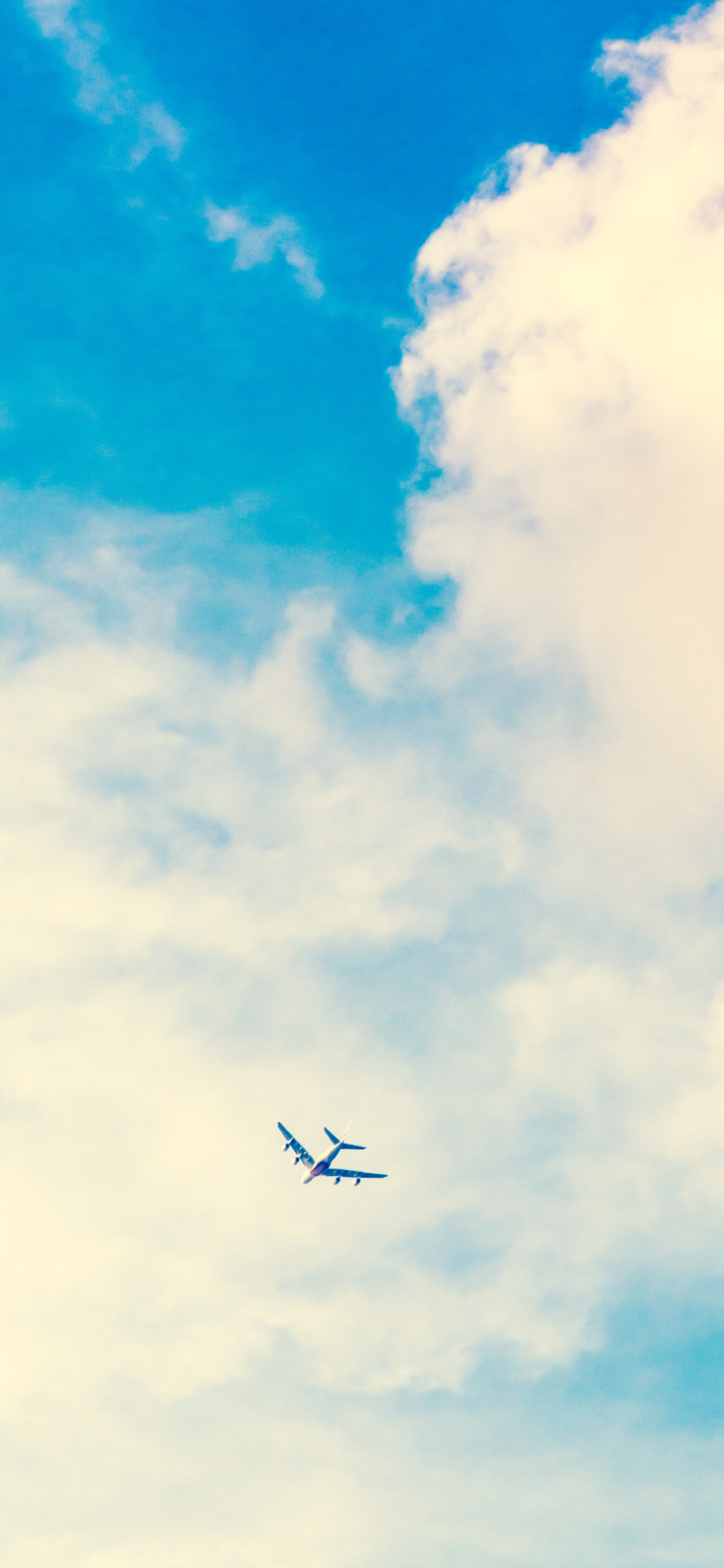 綺麗な夏空と飛行機 Google Pixel 4a 壁紙 待ち受け スマラン