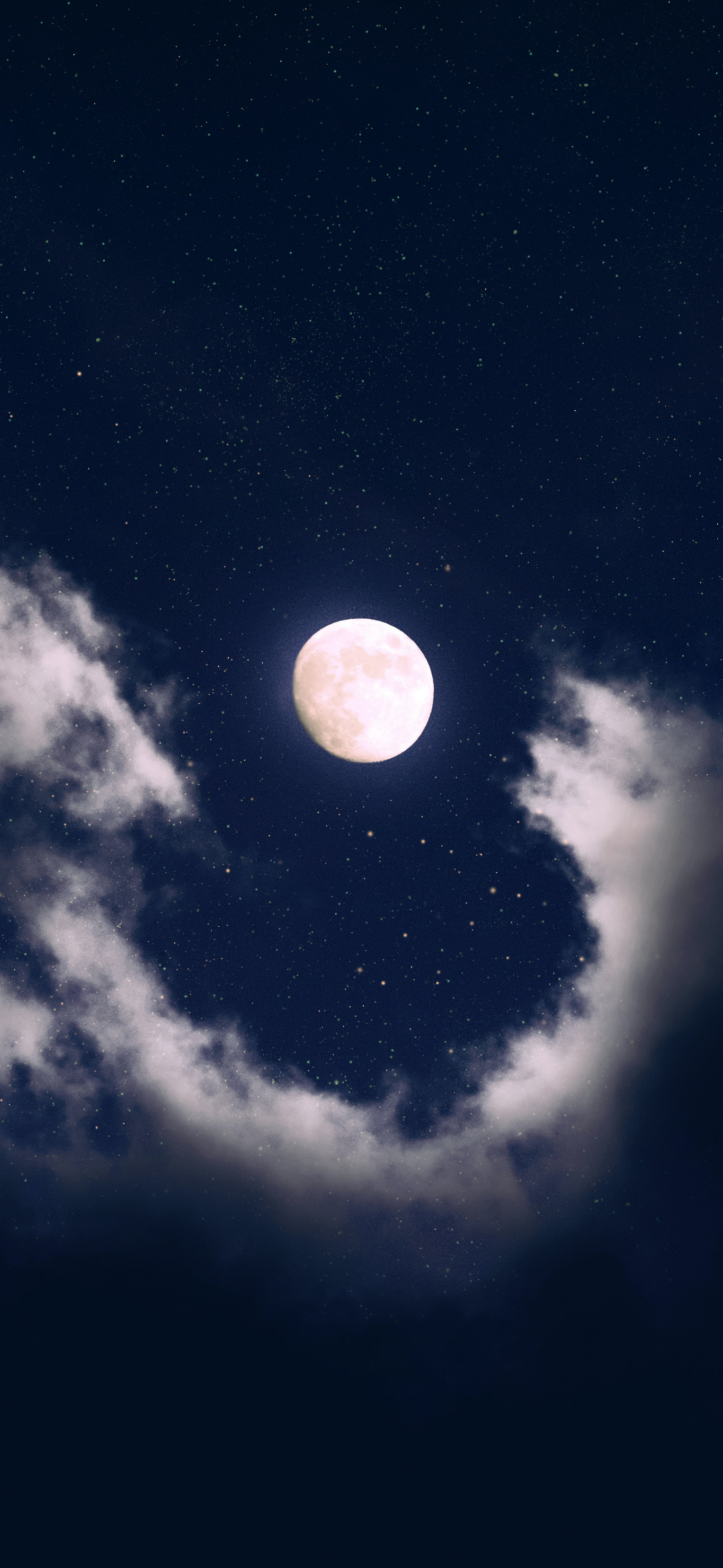 満月と雲と星空 Google Pixel 4a 壁紙 待ち受け スマラン