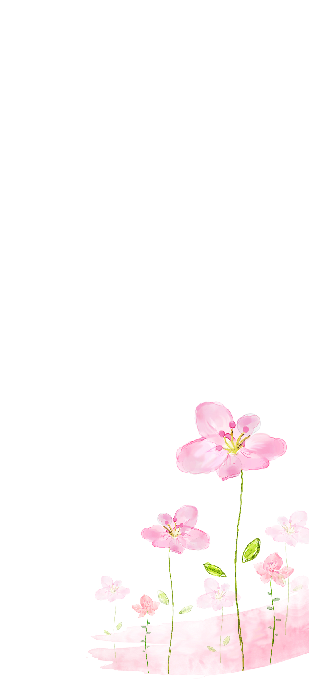 水彩で描かれた綺麗な花のイラスト Google Pixel 5a 壁紙 待ち受け スマラン