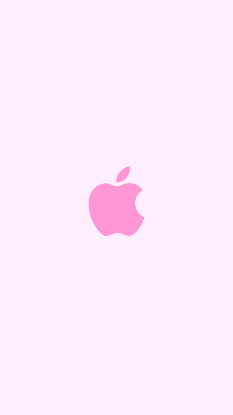 可愛い淡いピンク アップルのロゴ Iphone Se 第3世代 壁紙 待ち受け スマラン