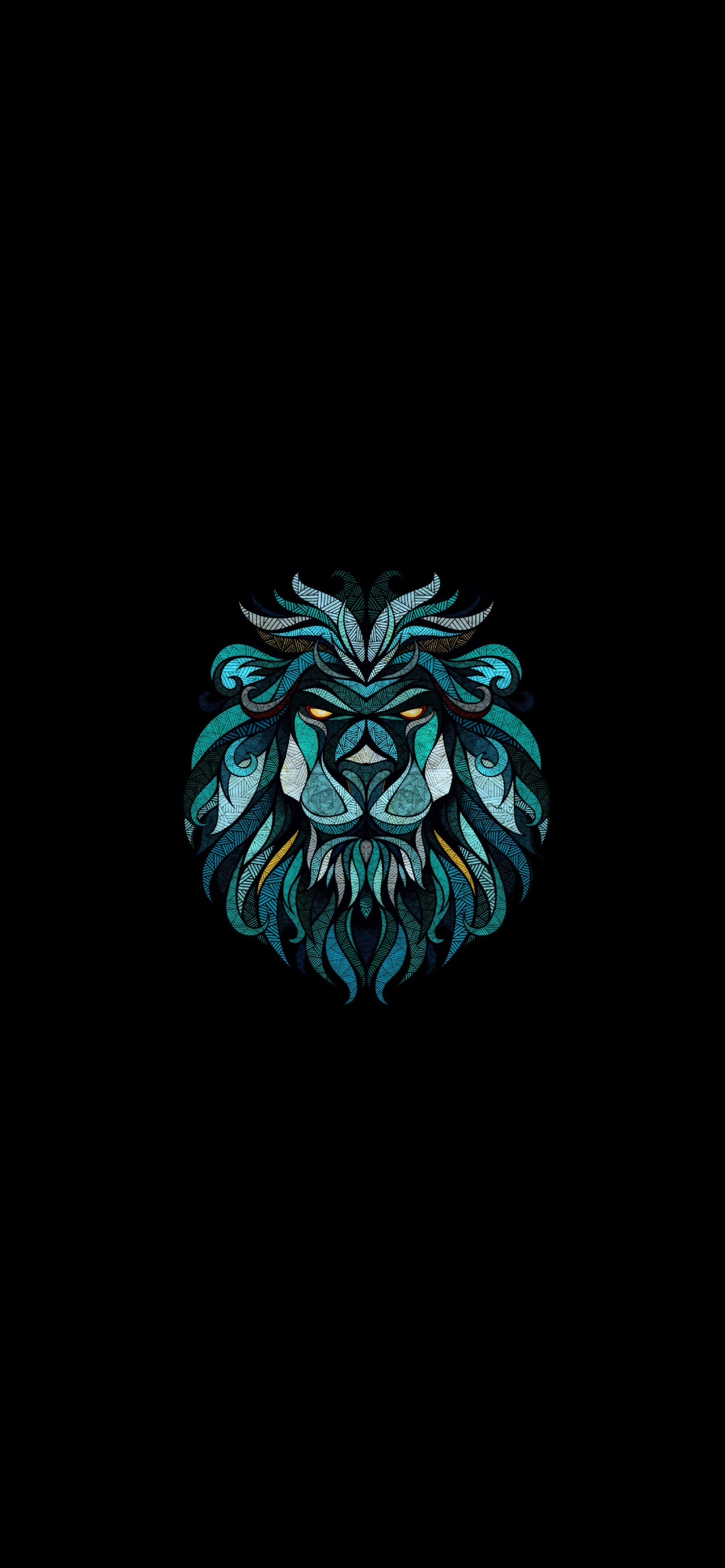 かっこいい青いライオンのアート 百獣の王 Iphone 13 Pro Max 壁紙 待ち受け スマラン