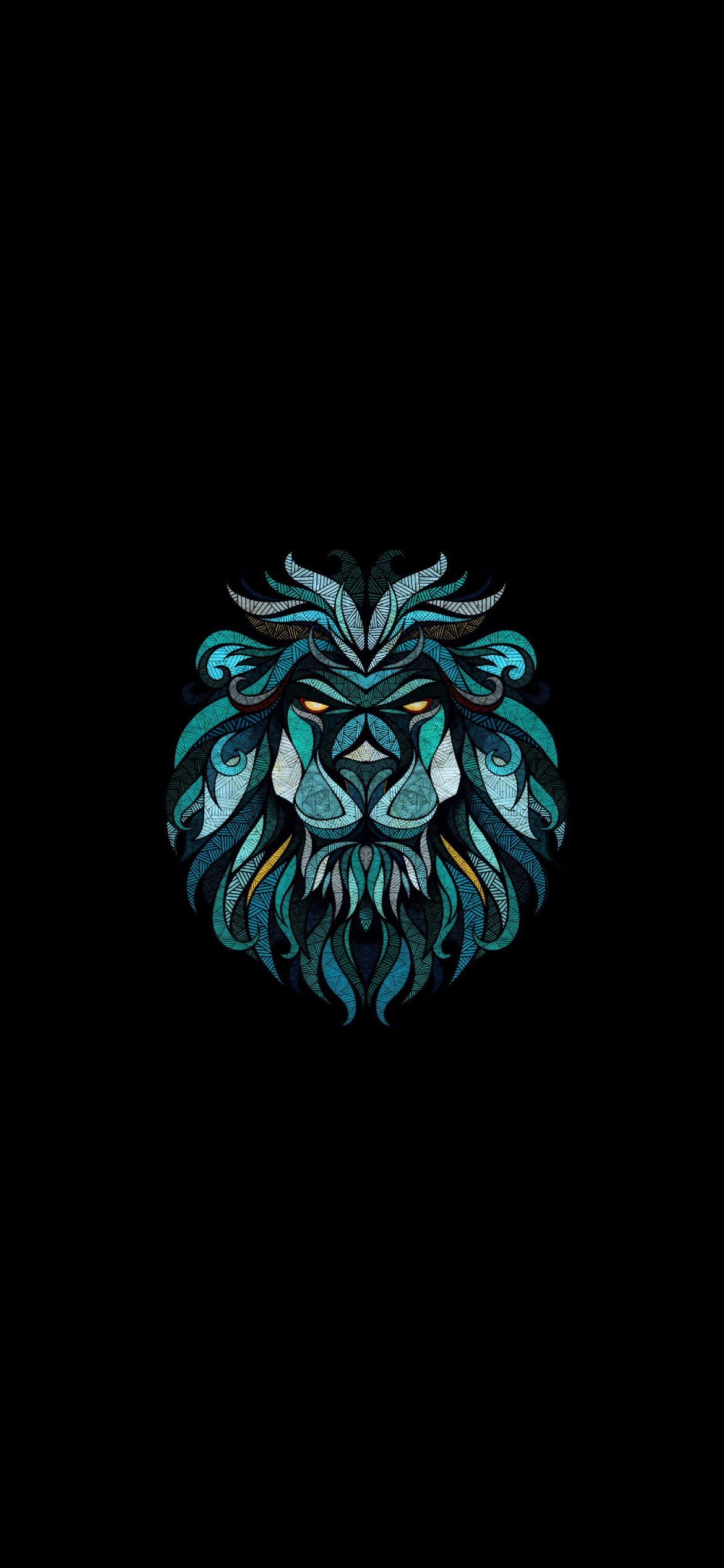 かっこいい青いライオンのアート 百獣の王 Iphone 13 Pro 壁紙 待ち受け スマラン