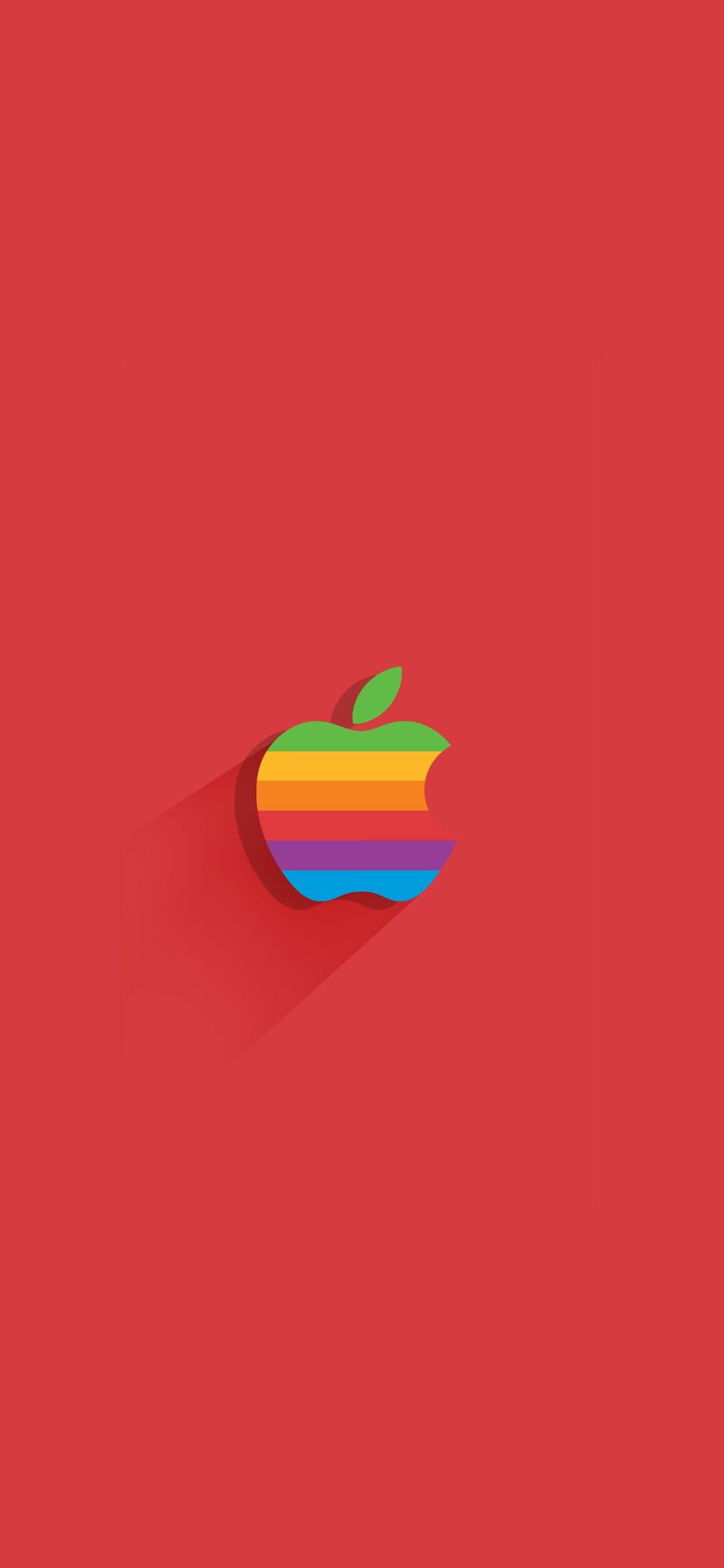 レインボー アップルのロゴ フラットデザイン Iphone 13 Mini 壁紙 待ち受け スマラン