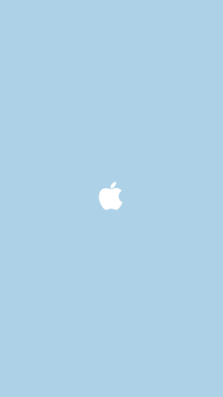 シンプル クリーンな水色のappleのロゴ Iphone 6 壁紙 待ち受け スマラン