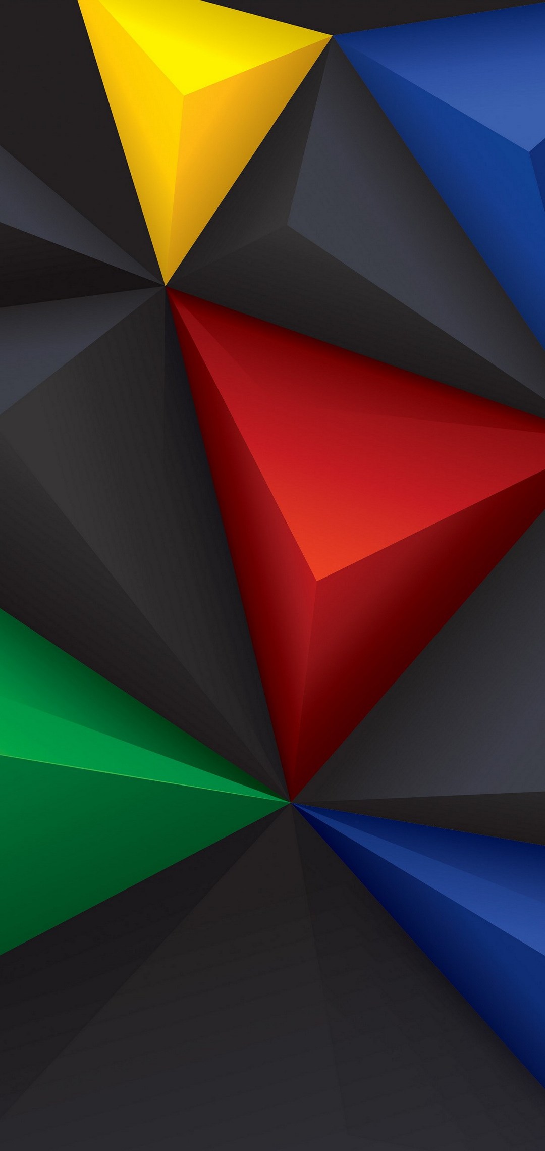 黒 黄色 青 赤 緑の3dの三角 Arrows M05 Androidスマホ壁紙 待ち受け スマラン