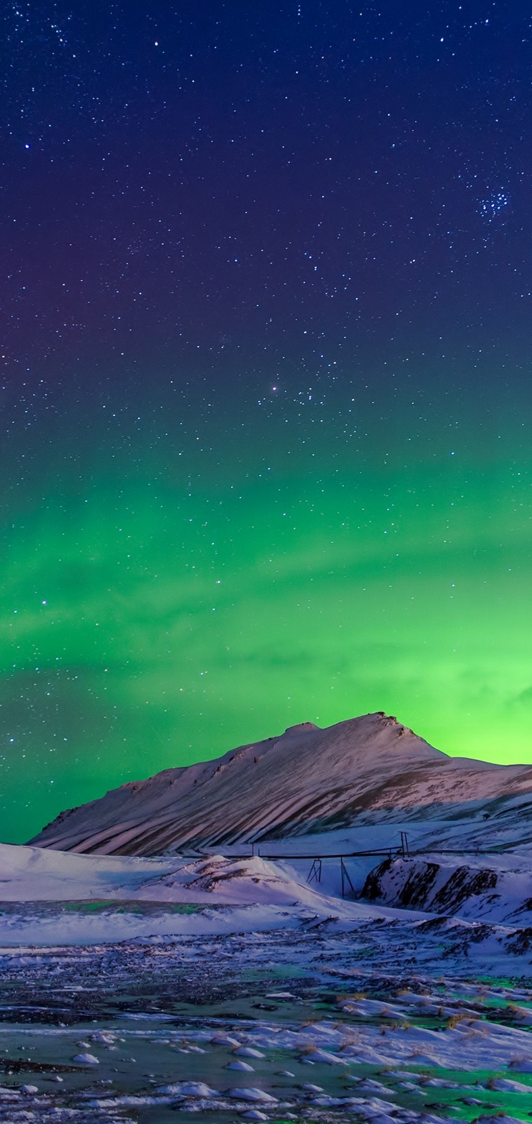 青い星空 緑のオーロラ 南極 Zenfone Max Pro M2 Androidスマホ壁紙 待ち受け スマラン