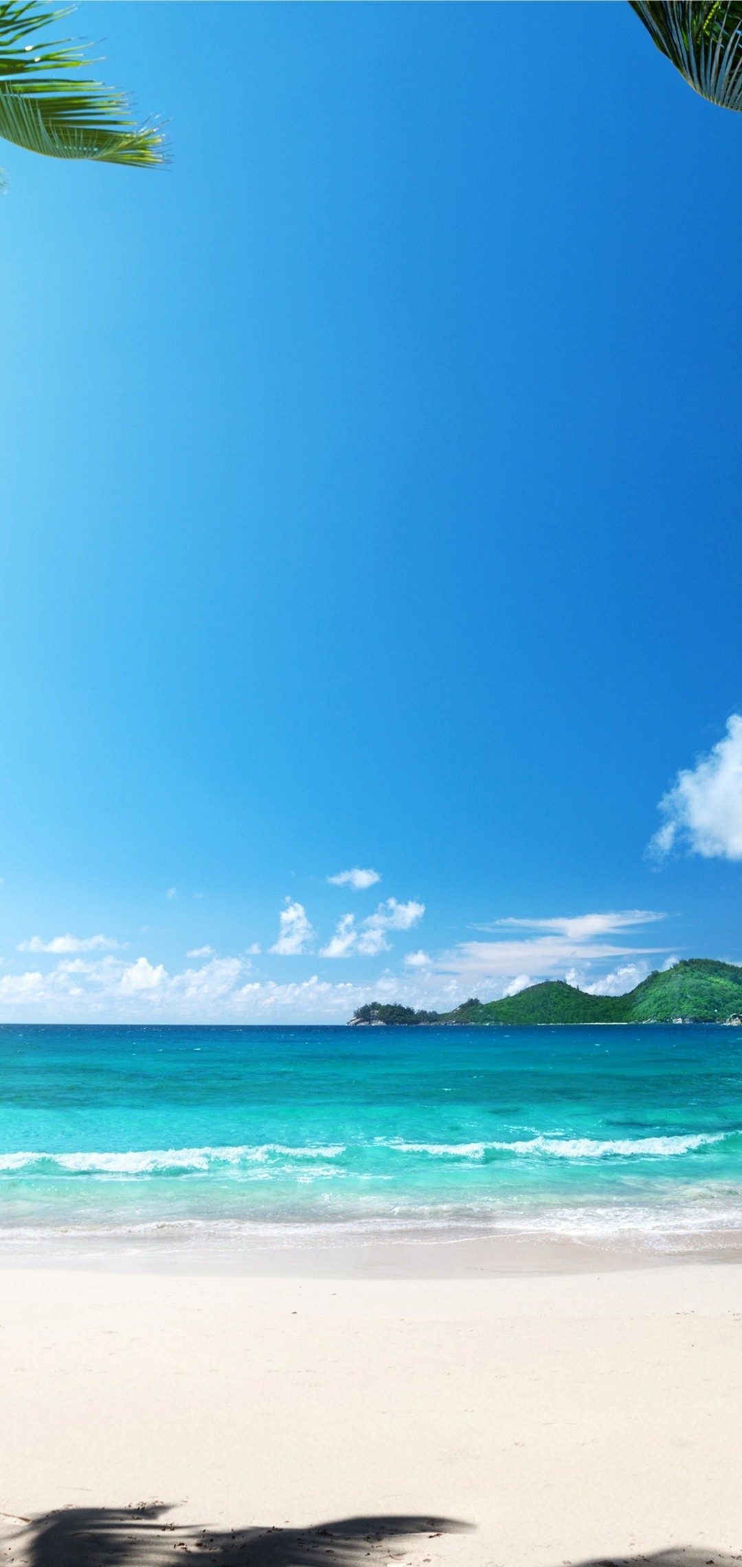 夏のビーチ 白い砂浜 Oppo R15 Pro Androidスマホ壁紙 待ち受け スマラン
