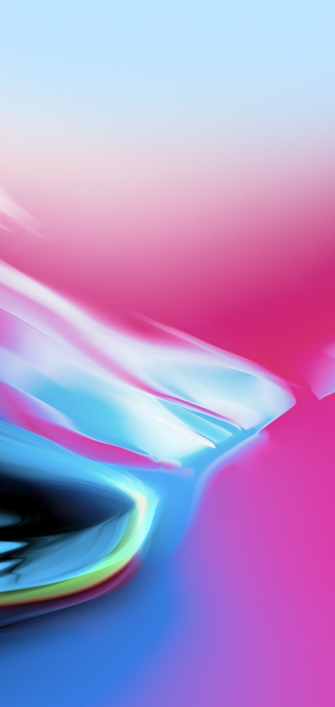 粘り気のあるピンクと水色の液体 Huawei P Lite Androidスマホ壁紙 待ち受け スマラン
