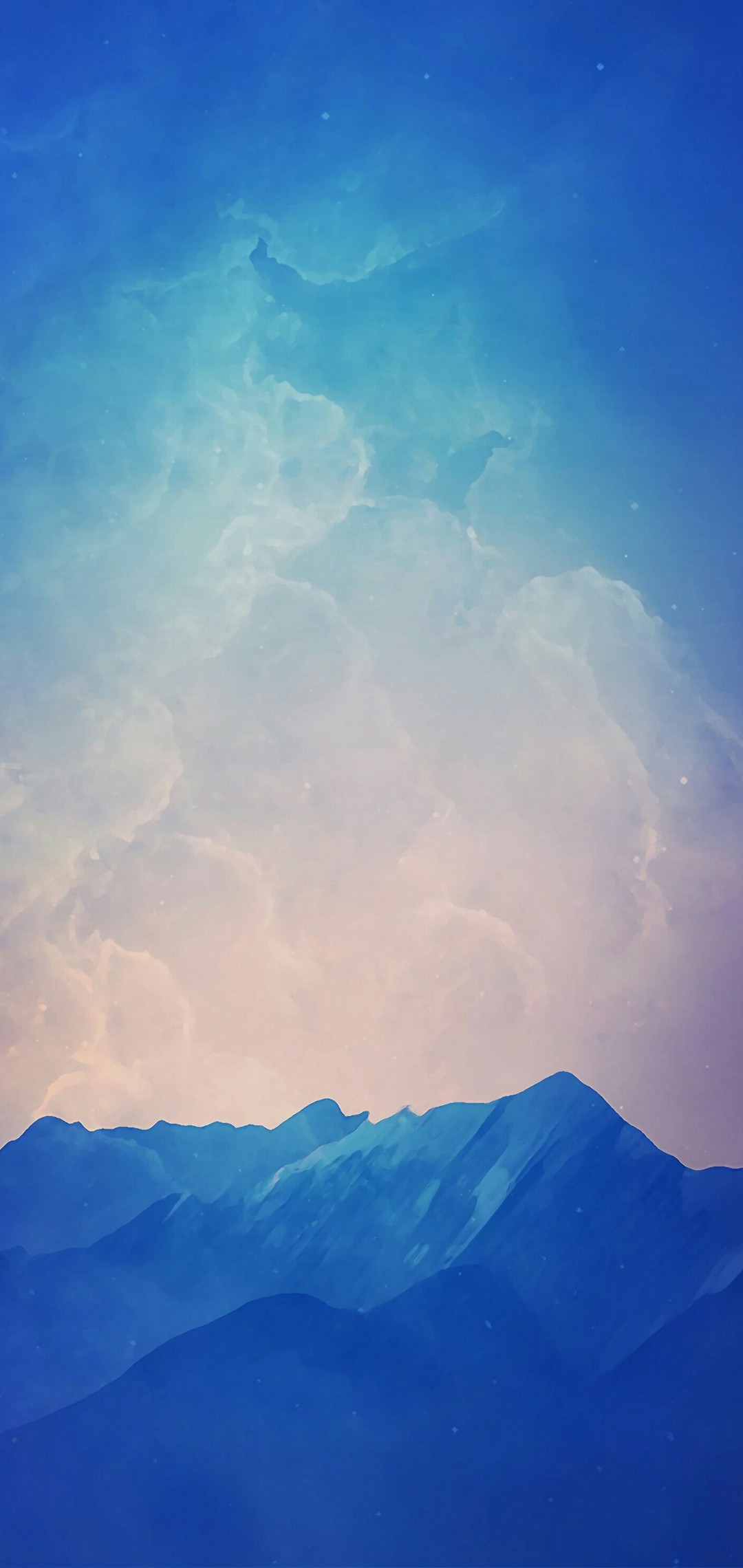 綺麗な青色の空と山脈 Oppo R15 Pro Androidスマホ壁紙 待ち受け スマラン