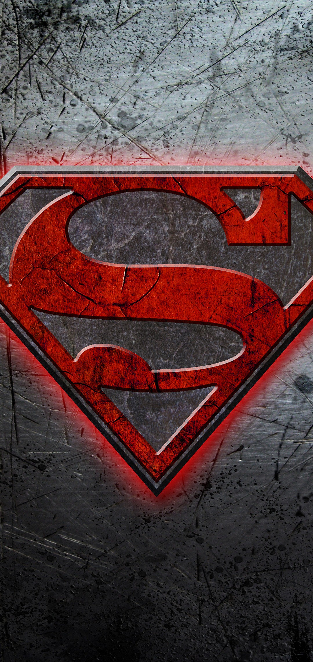 赤いスーパーマンのエンブレム 傷がついたテクスチャー Aquos Sense5g Androidスマホ壁紙 待ち受け スマラン