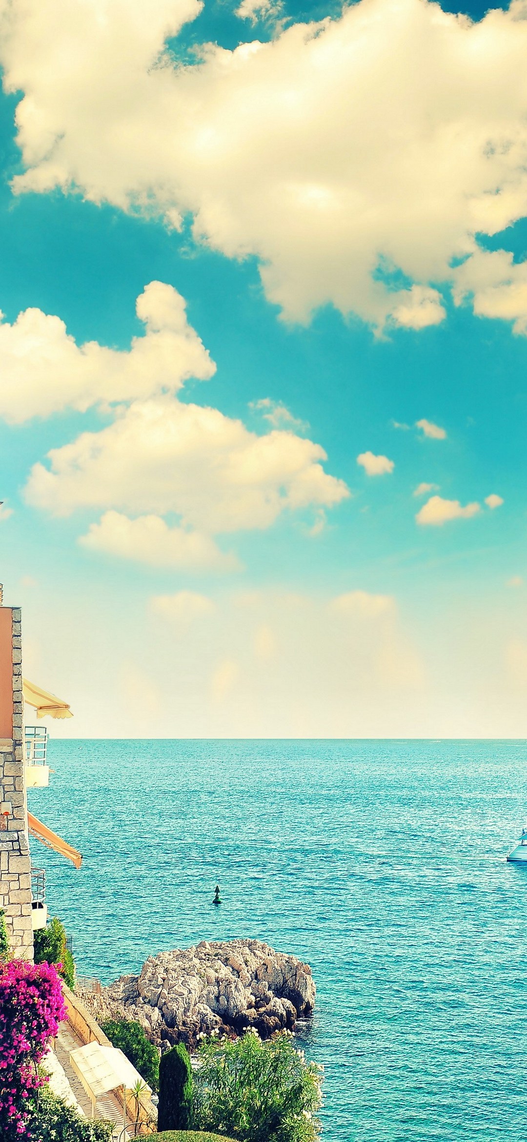 水色の空と海 イタリア Google Pixel 5 Android スマホ壁紙 待ち受け スマラン