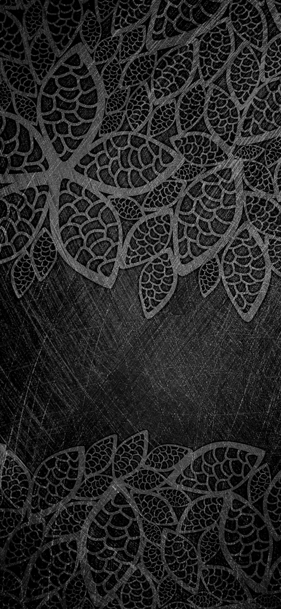 黒地 灰色の花のアート Galaxy A30 Android スマホ壁紙 待ち受け スマラン