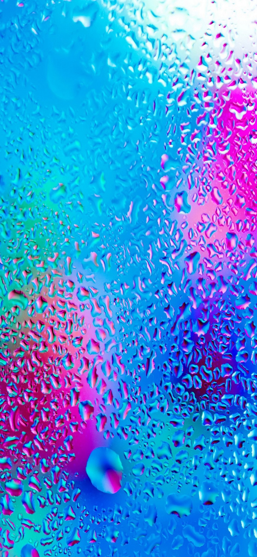 青 ピンク 水滴のついたガラス Galaxy A30 Android スマホ壁紙 待ち受け スマラン