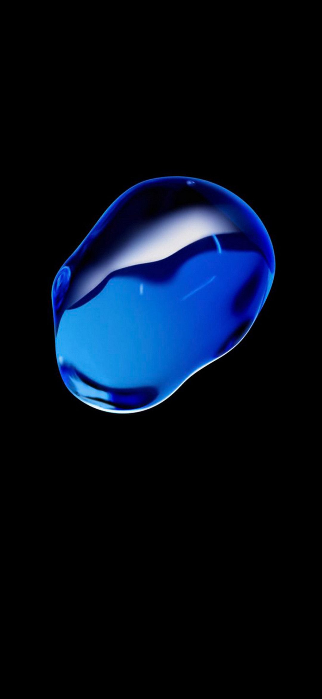 黒い背景 濃淡のある青い水滴 Galaxy A30 Android 壁紙 待ち受け スマラン
