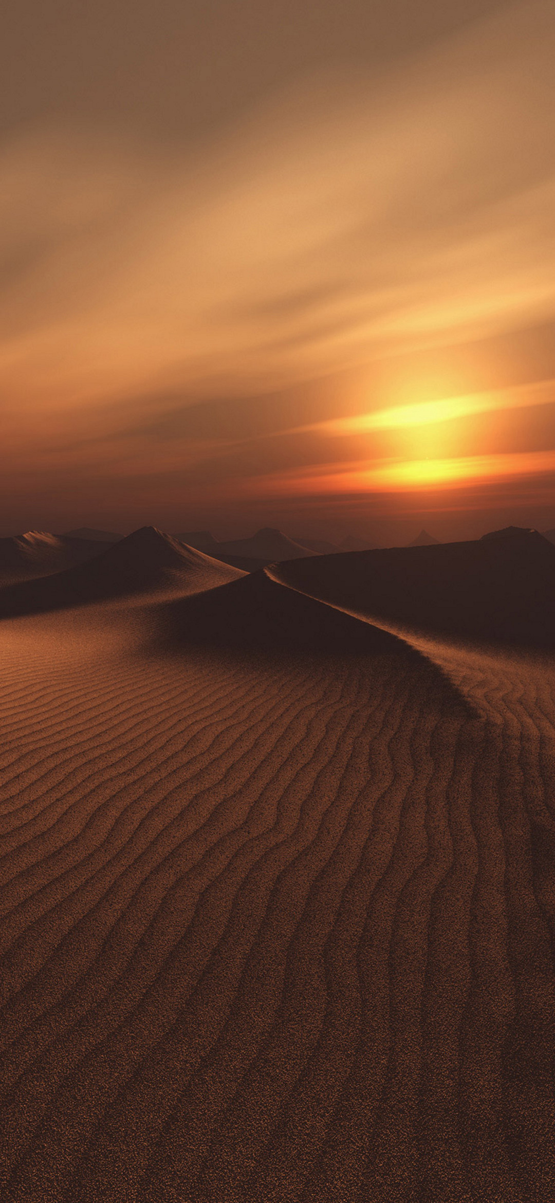 夕日とサハラ砂漠 Galaxy A30 Android 壁紙 待ち受け スマラン