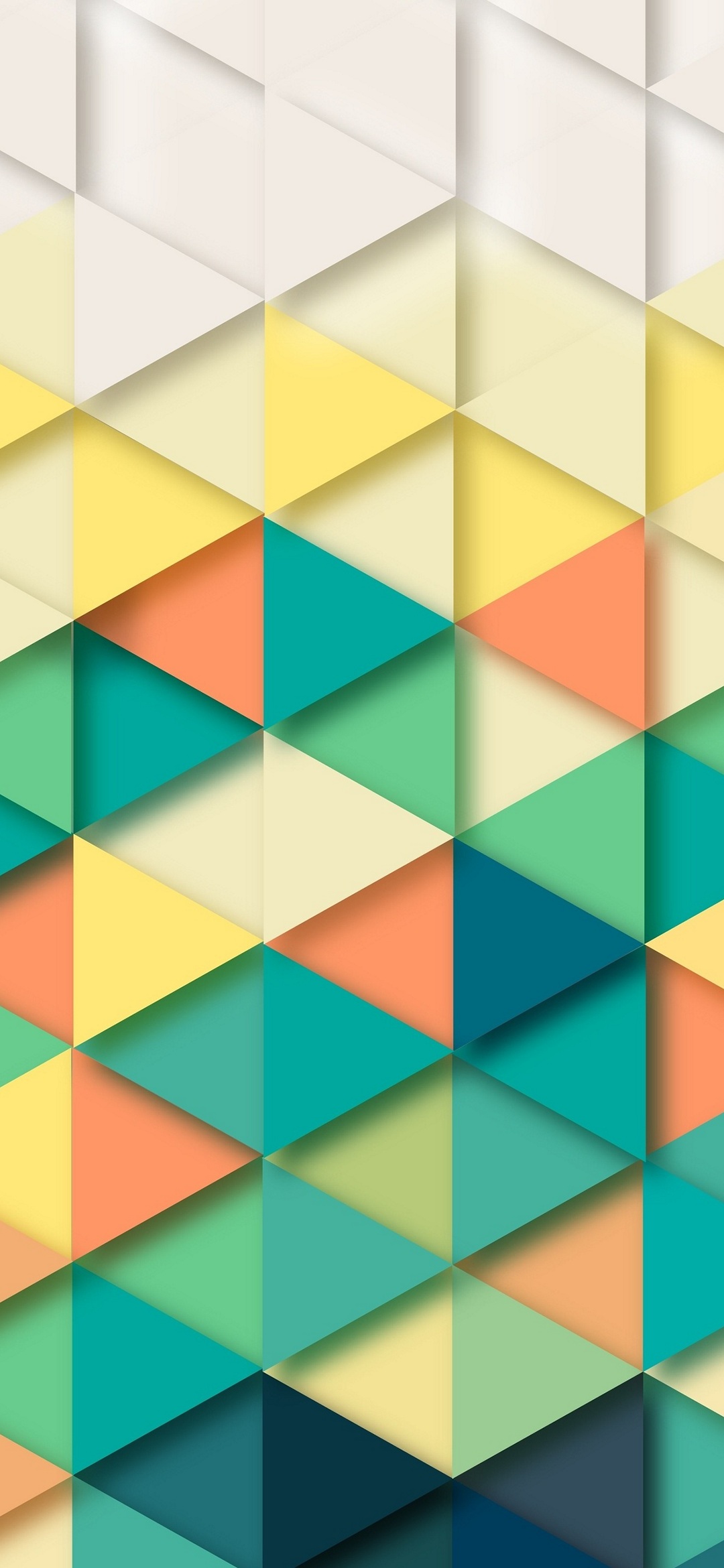 A collection of colorful triangles with shadows ZenFone 6 Android 壁紙・待ち受け