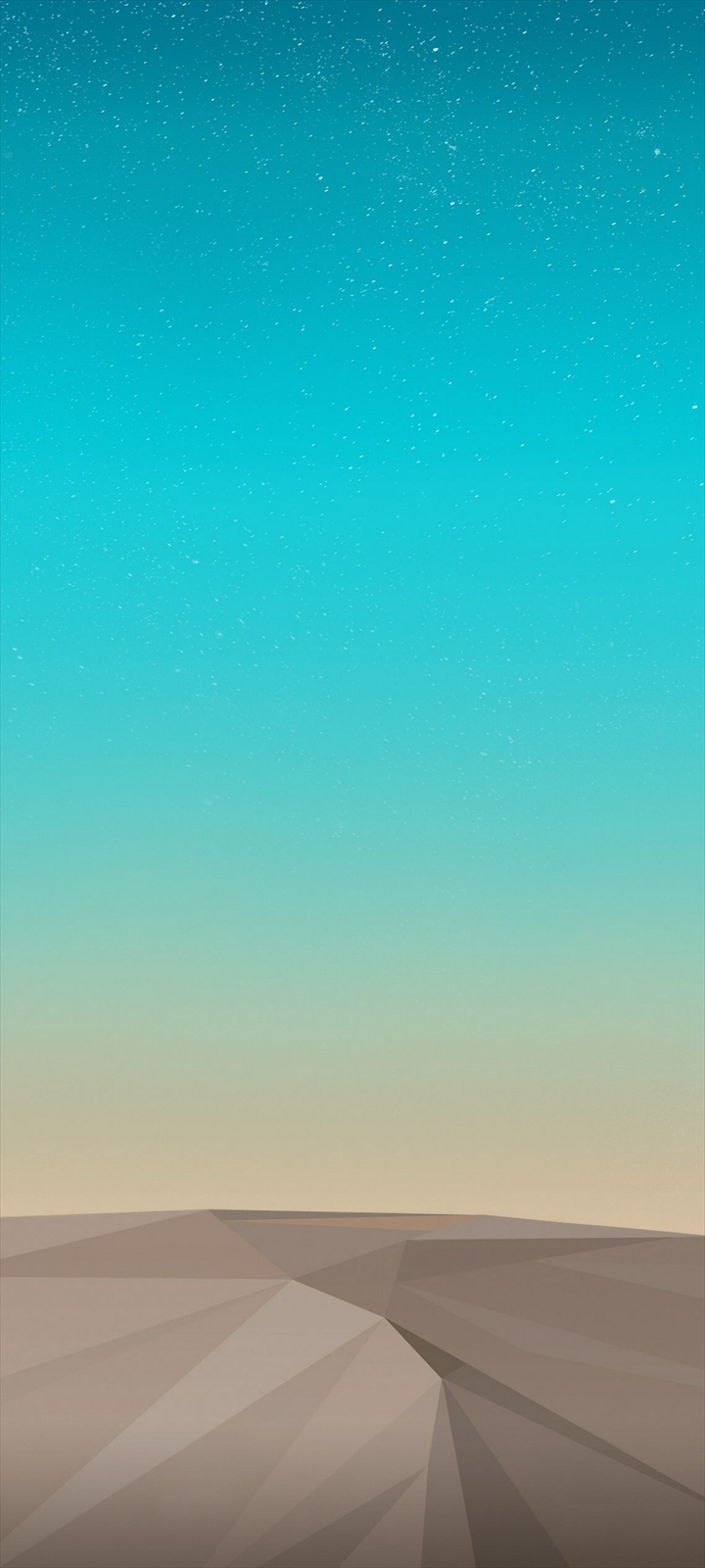 水色の空とポリゴンの砂漠 Moto E7 Power Androidスマホ壁紙 待ち受け スマラン