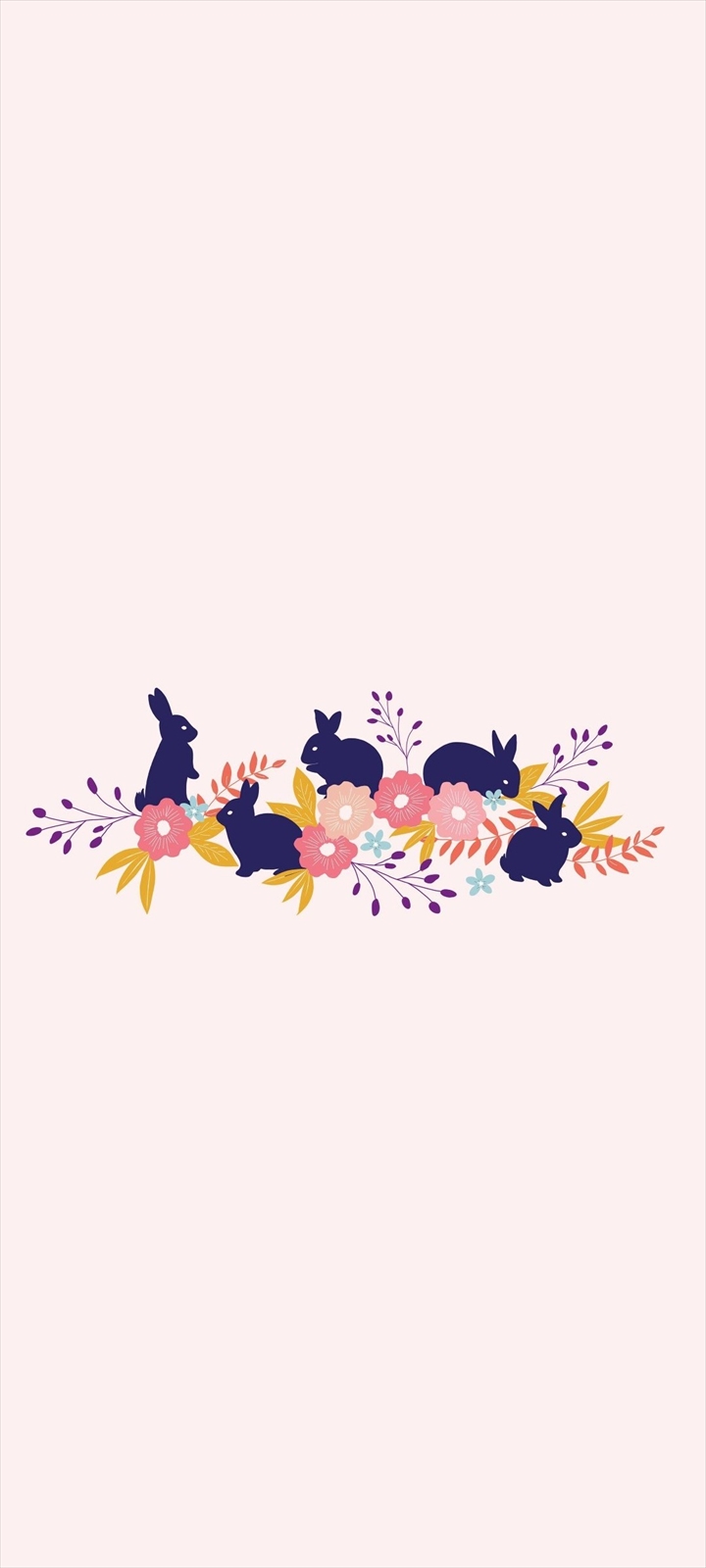 兎と花の可愛いイラスト Moto G9 Play Androidスマホ壁紙 待ち受け スマラン