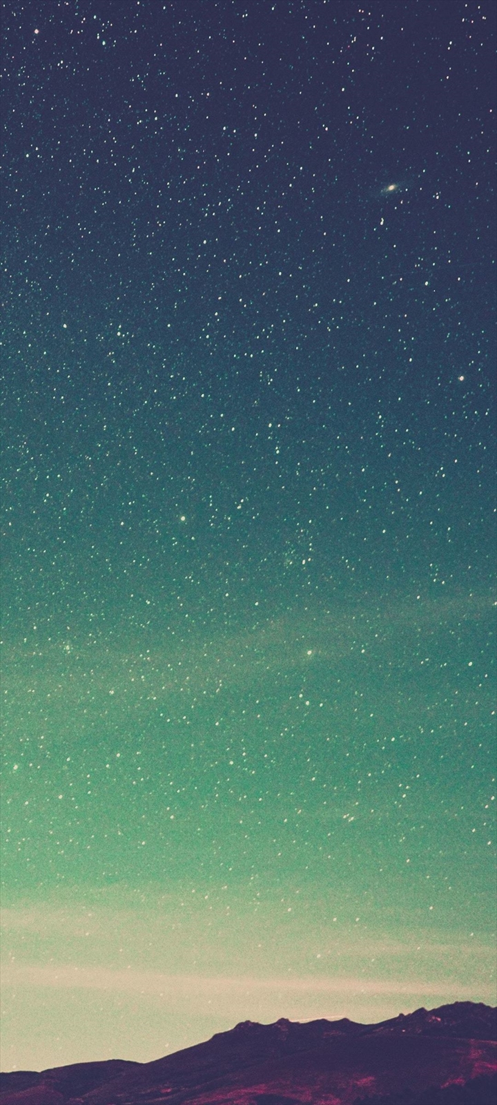 グリーンの星空と荒野 Oppo A5 Androidスマホ壁紙 待ち受け スマラン