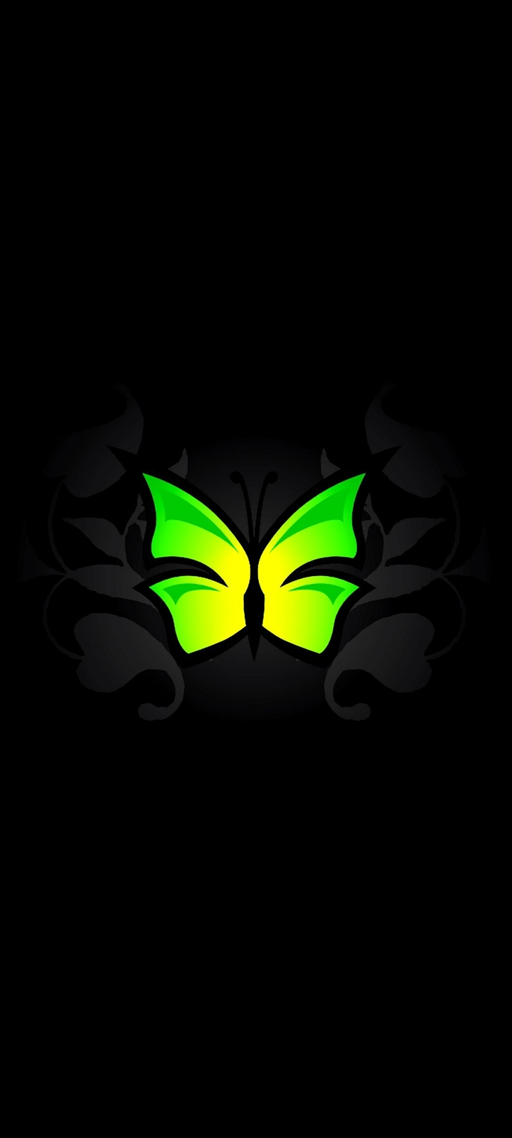 緑の蝶 アート Oppo A5 Androidスマホ壁紙 待ち受け スマラン