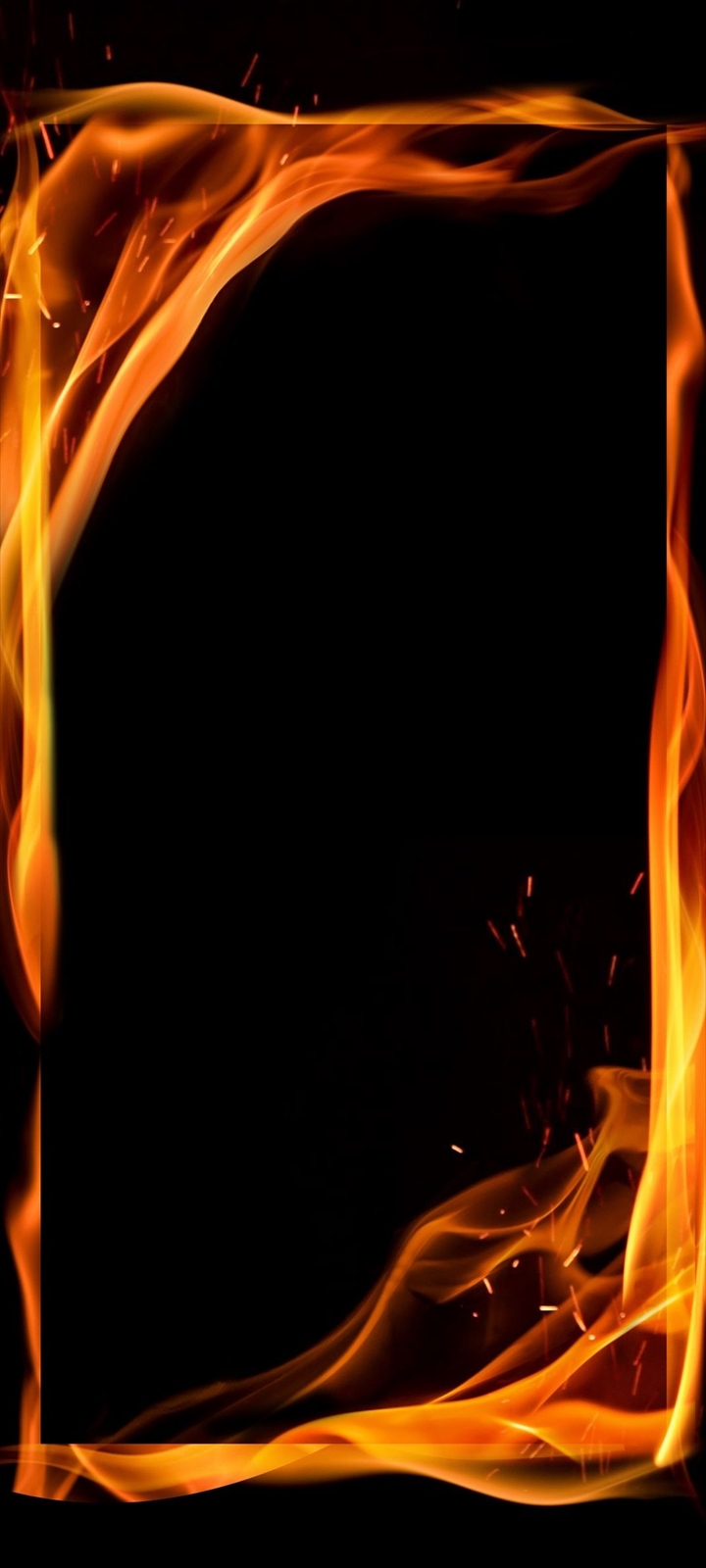 炎の枠 黒い背景 Moto G9 Play Androidスマホ壁紙 待ち受け スマラン