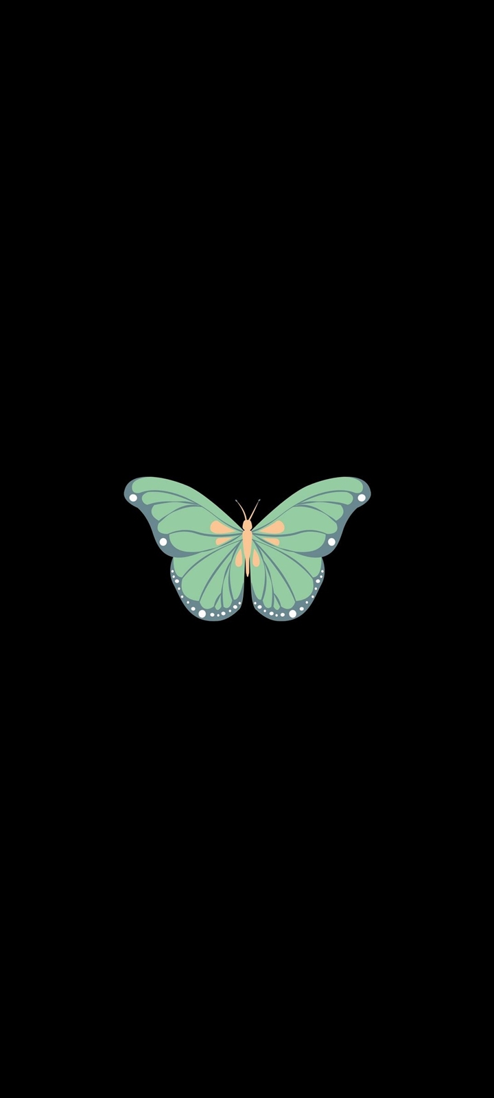 緑の蝶 イラスト Moto G30 Androidスマホ壁紙 待ち受け スマラン