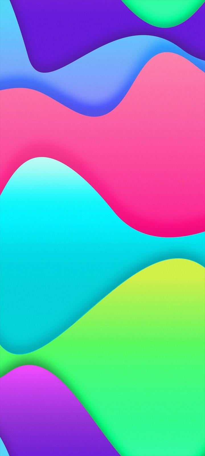 彩度の高い緑 紫 青 ピンク 緑の幾何学模様 Moto G9 Play Androidスマホ壁紙 待ち受け スマラン