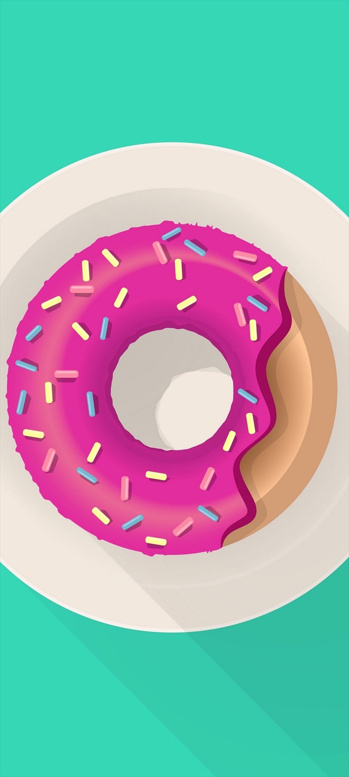 ピンクのドーナツのイラスト Oppo A5 Androidスマホ壁紙 待ち受け スマラン