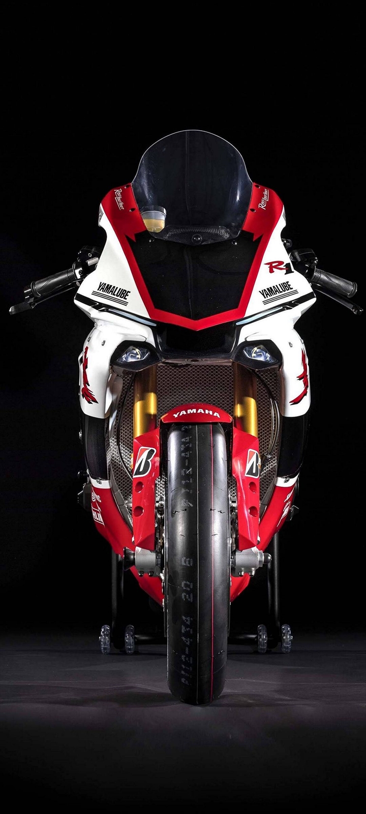 Yamaha 赤 白のバイク Moto G8 Power Lite Androidスマホ壁紙 待ち受け スマラン