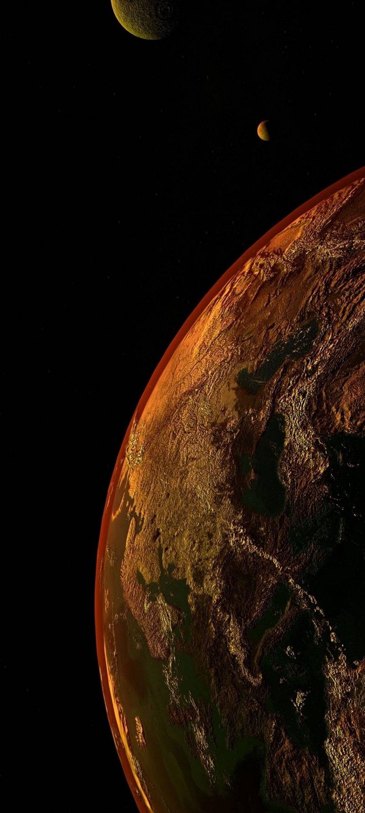 地球と惑星 Moto G30 Androidスマホ壁紙 待ち受け スマラン