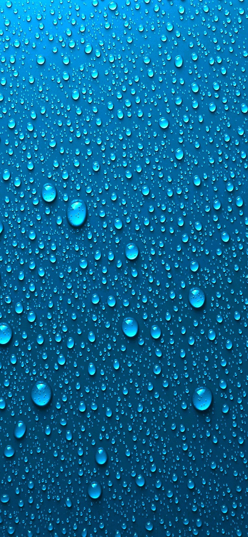 水滴のついた綺麗な青 iPhone XR 壁紙・待ち受け