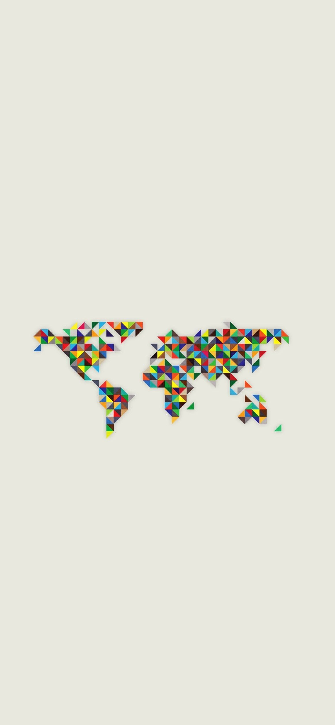 カラフルなポリゴンの世界地図 Iphone 13 壁紙 待ち受け スマラン