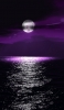 📱雲に隠れる満月と海 紫 iPhone 12 mini 壁紙・待ち受け
