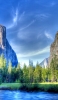 📱青い湖と空と緑の林 Google Pixel 5 Android 壁紙・待ち受け
