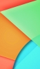 📱薄い緑・青・オレンジ・黄の図形 Google Pixel 4a Android 壁紙・待ち受け