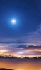 📱群青の星空 月 夜中の明るい街 ZenFone 6 Android 壁紙・待ち受け