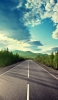 📱Sunny day Green mountain Road that turns to the right Blue sky Find X Android 壁紙・待ち受け