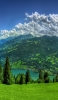 📱緑の山に囲まれた湖と青空 Galaxy A30 Android 壁紙・待ち受け