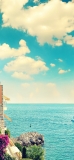 📱Light blue sky and sea Italy iPhone 12 mini 壁紙・待ち受け