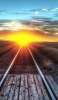 📱Beautiful blue sky, sunset and railroad tracks ZenFone 6 Android 壁紙・待ち受け