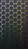 📱光る緑と黄色の六角形の枠 黒地 Galaxy A30 Android 壁紙・待ち受け